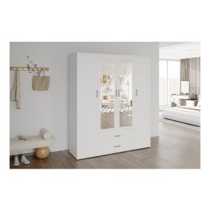 Garderobe - 4 deuren - 2 spiegels - wit