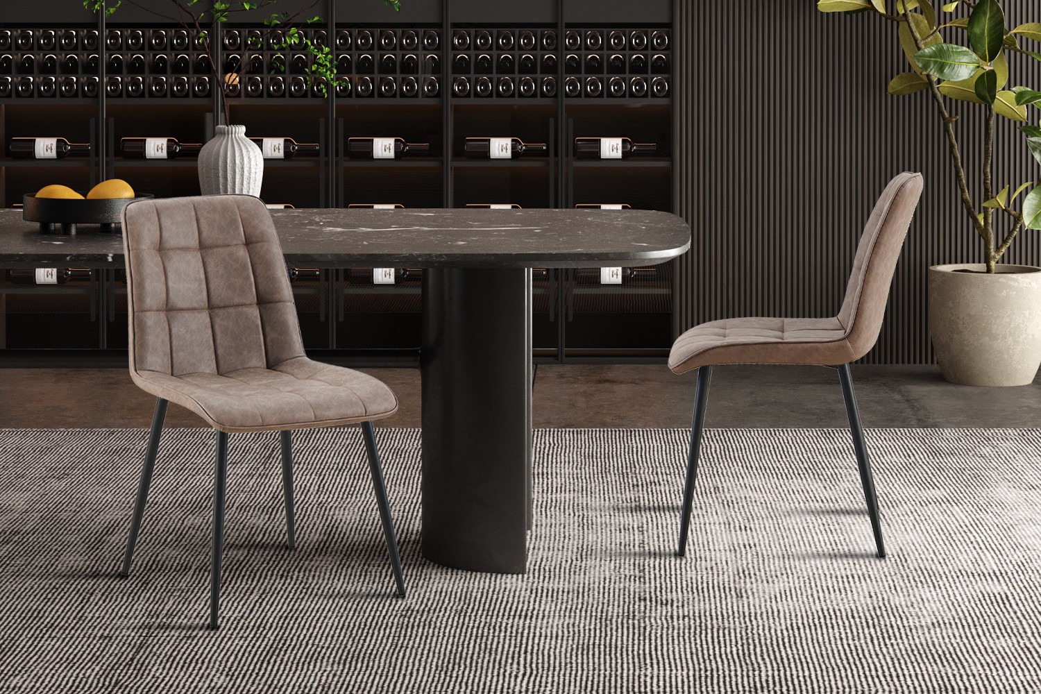 Stoel - Vintage - Bruin - PU