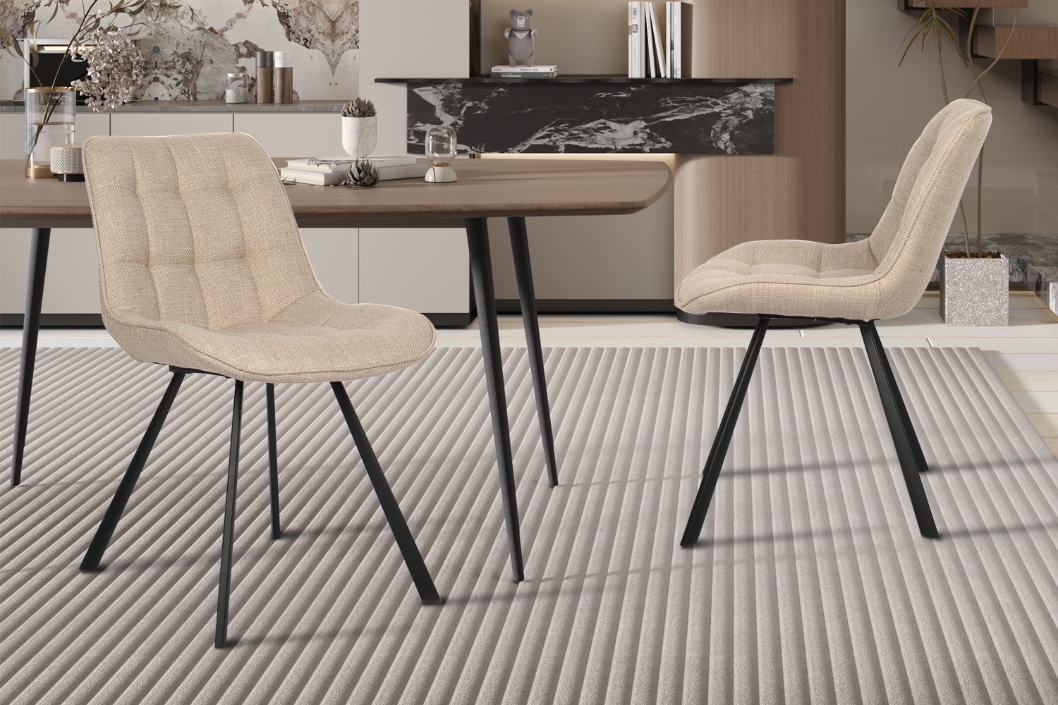 Stoel - Comfortabele - Unieke - Beige/Lichtgrijs