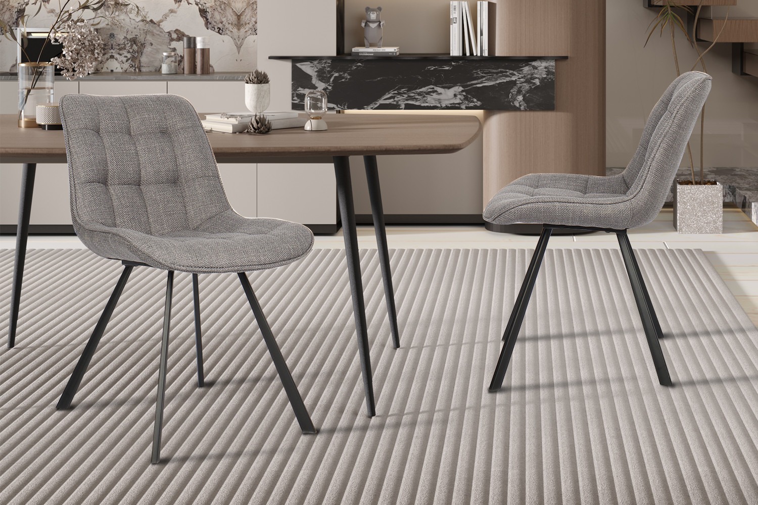 Stoel - Stoffen - Grijs - Montego