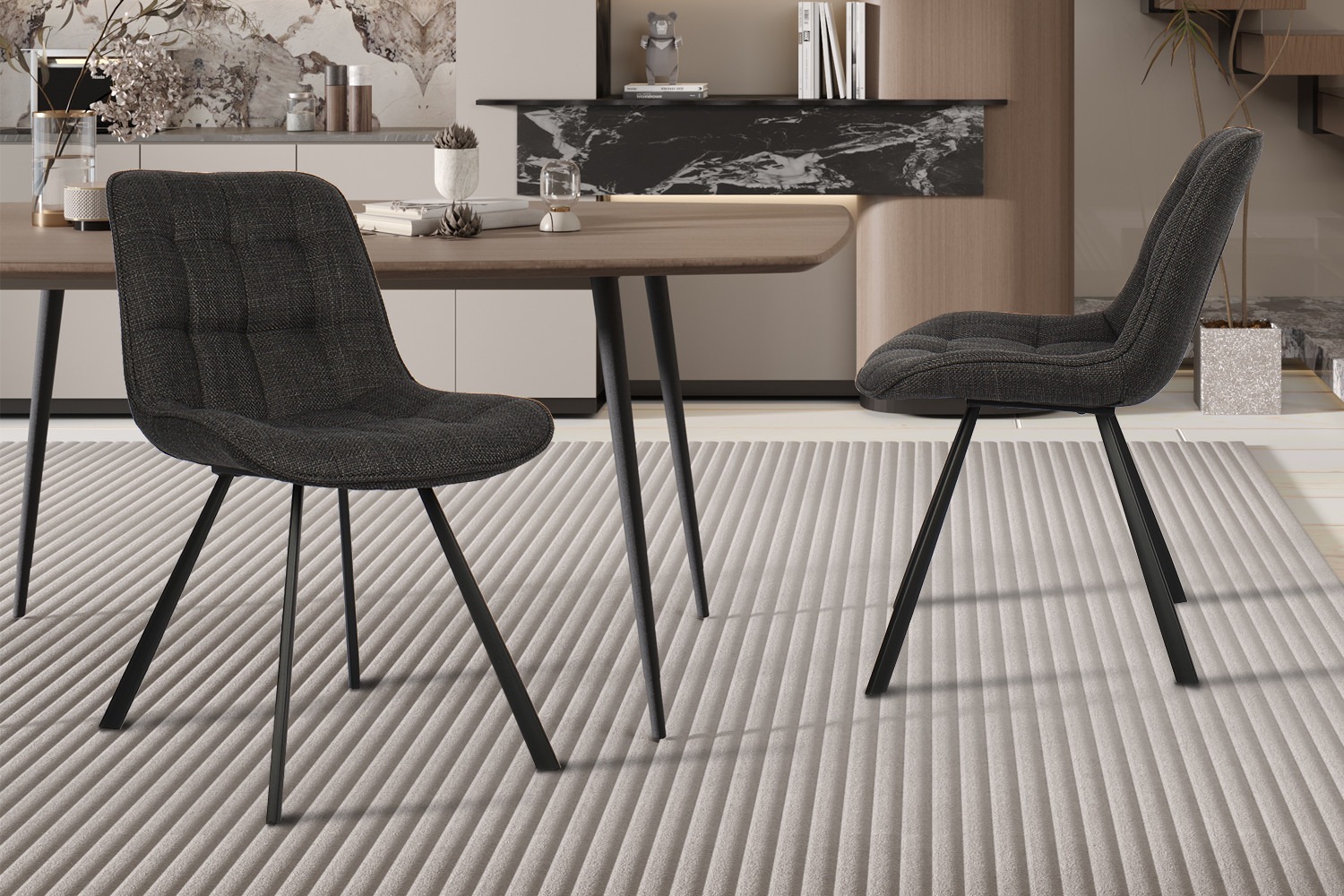 Stoel - Comfortabel - Donkergrijs