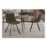 Stoel - Comfortabel - Groen met stoffen bekleding