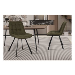 Stoel - Comfortabel - Groen met stoffen bekleding