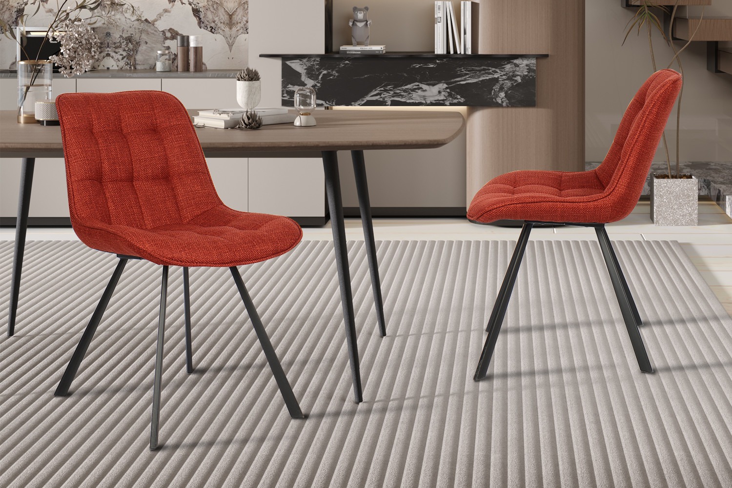 Stoel - stof - comfortabel - rood