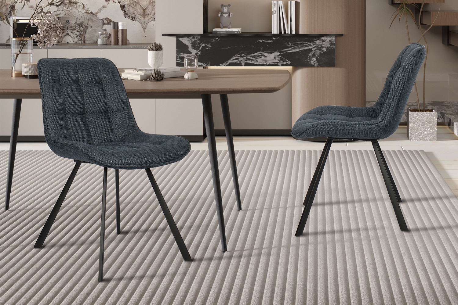 Stoel - Comfortabel - Donkerblauw - Montego 303