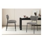 Stoel - Comfortabele - Grijze - Stoffen - Donkergrijs