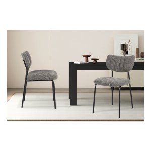 Stoel - Comfortabele - Grijze - Stoffen - Donkergrijs