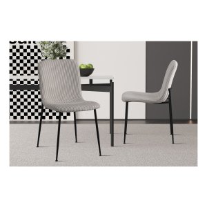 Stoel - Ribfluweel - Comfortabel - Stijlvol - Lichtgrijs