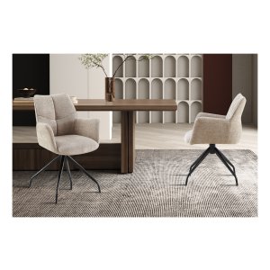 Stoel - Draaibare - Stof - Zandkleurig