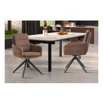 Stoel - Draaibaar - Stofbekleding - Donkerbruin