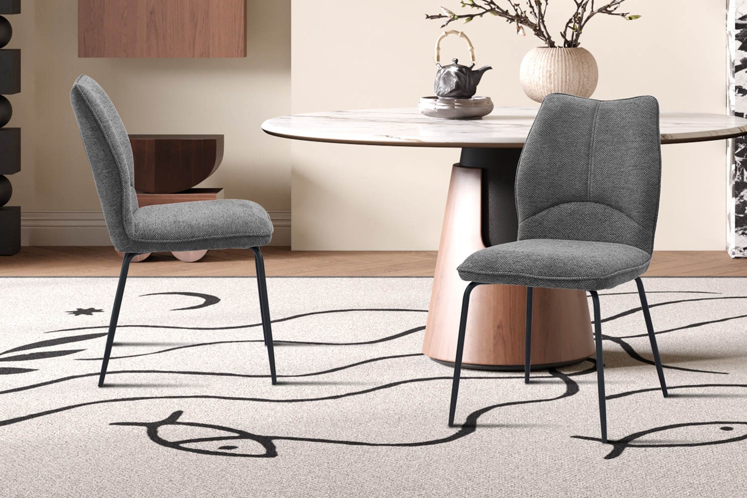 Stoelrugleuning - Comfortabel en ergonomisch - Grijs