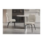 Eetkamerstoel - Draaibare - Verstelbaar – Stijlvol - Ecru