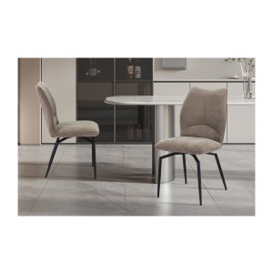 Stoel - Draaibaar - Zandkleurige stof