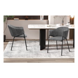 Kantoorstoelrug - Stoelrug - Ribfluweel – Donkergrijs