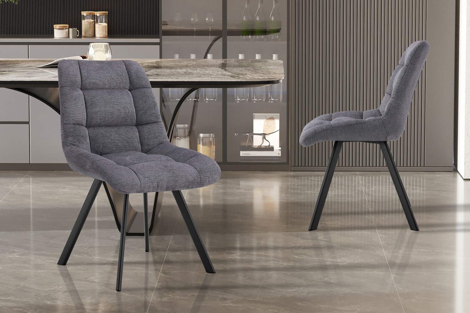 Stoel - Comfortabel - Stijlvol - Donkergrijs