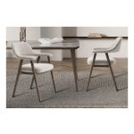 Eetkamerstoel - Eikenhouten - Stoffen bekleding - Zandkleur