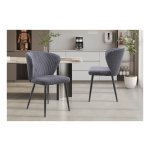 Eetkamerstoel - Ribfluweel - Hyper 16 - Grijs