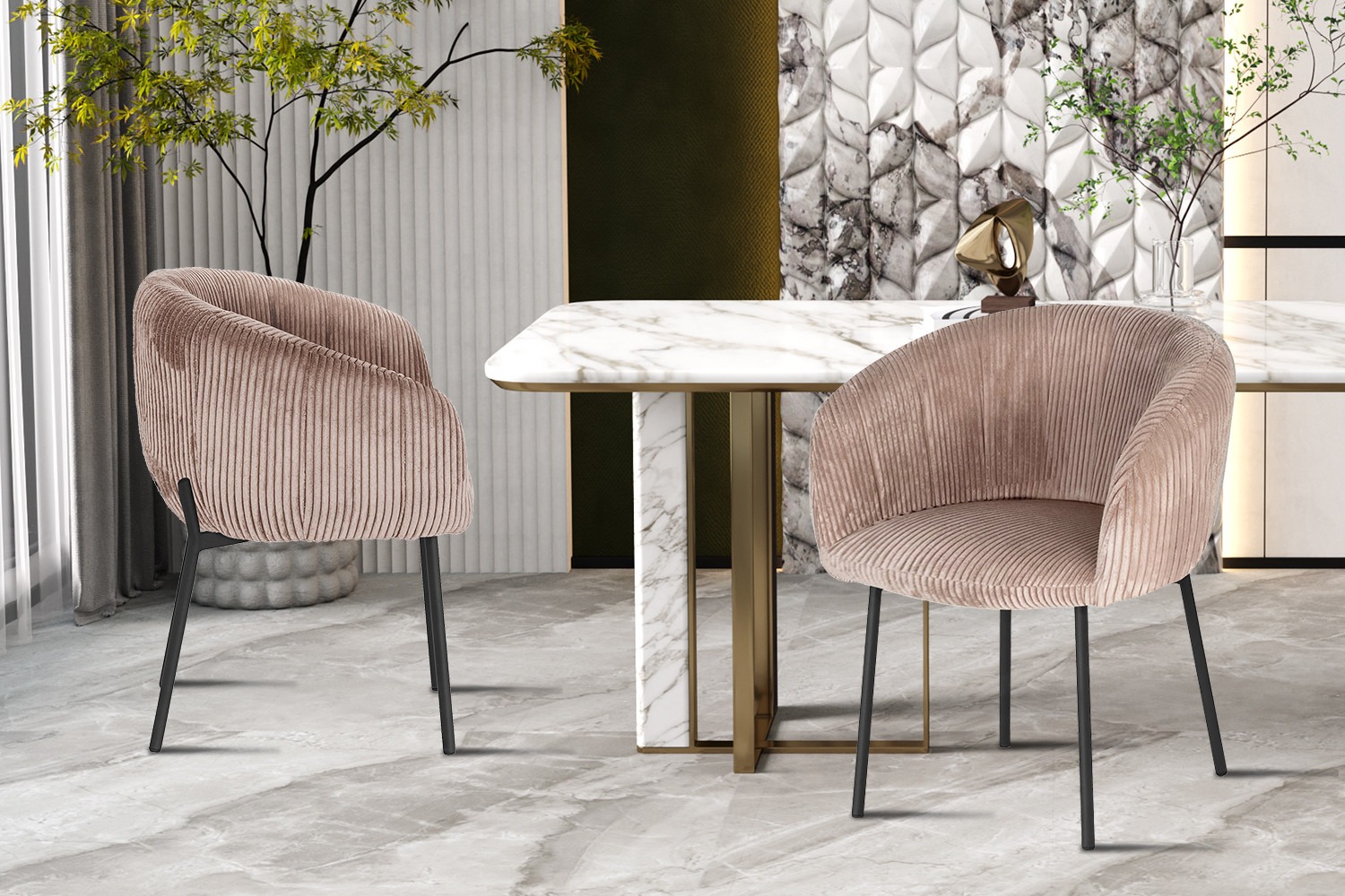 Stoel - Corduroy - Zandkleurig – Hyper - Zand