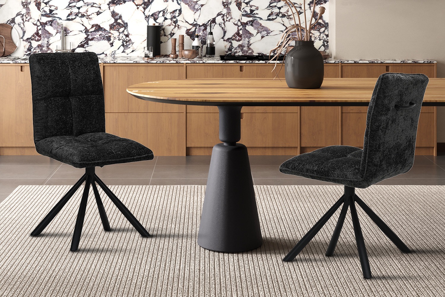 Stoel - Draaibaar - Donkergrijs - Stijlvol