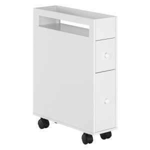 Badkamerkastje - smal ontwerp, twee lades - wit