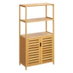 Badkamerkast - Bamboehouten - Lamellendeuren – Natuurlijk houtkleur