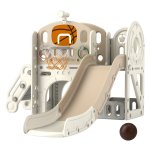 Speelstructuur - Veelzijdige binnen speelplaats - Opbergruimte – Kruiptunnel - Crèmekleurige