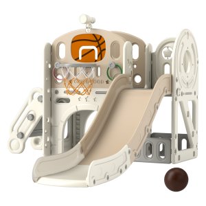 Speelstructuur - Veelzijdige binnen speelplaats - Opbergruimte – Kruiptunnel - Crèmekleurige