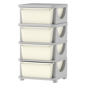 Opbergboxen - Grote lades - Ronde hoeken - Crèmekleurig