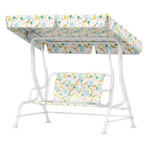 Speeltoestellen - Kindertuinschommel - Stalen frame - Geschikt voor 2 personen - Wit