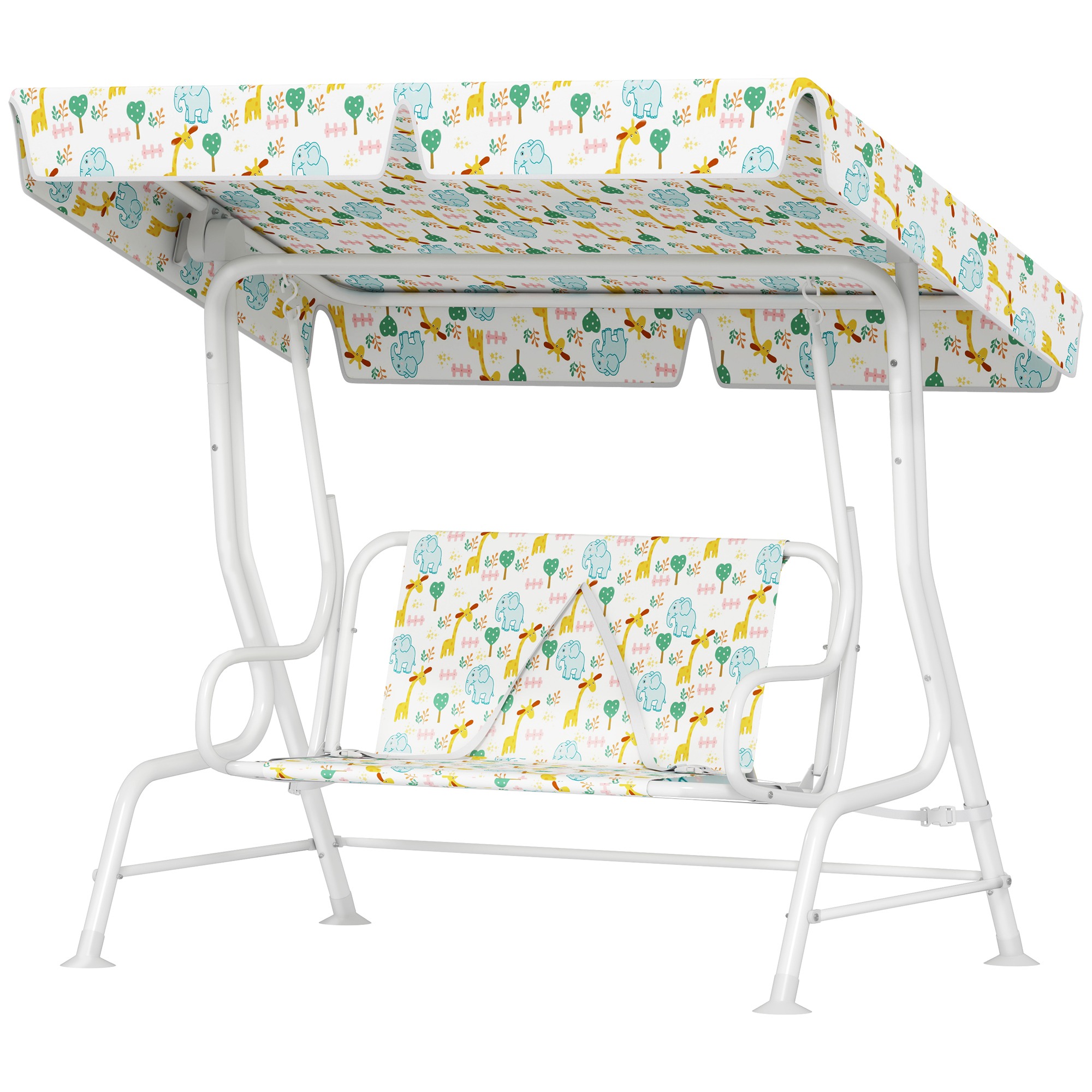 Speeltoestellen - Kindertuinschommel - Stalen frame - Geschikt voor 2 personen - Wit