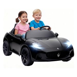 Kinderauto - Elektrisch - 2 zitplaatsen - LED-verlichting - zwart