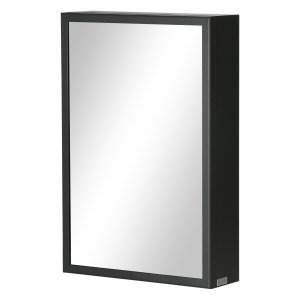 Badkamerkast - Spiegelend - RVS - Zwart