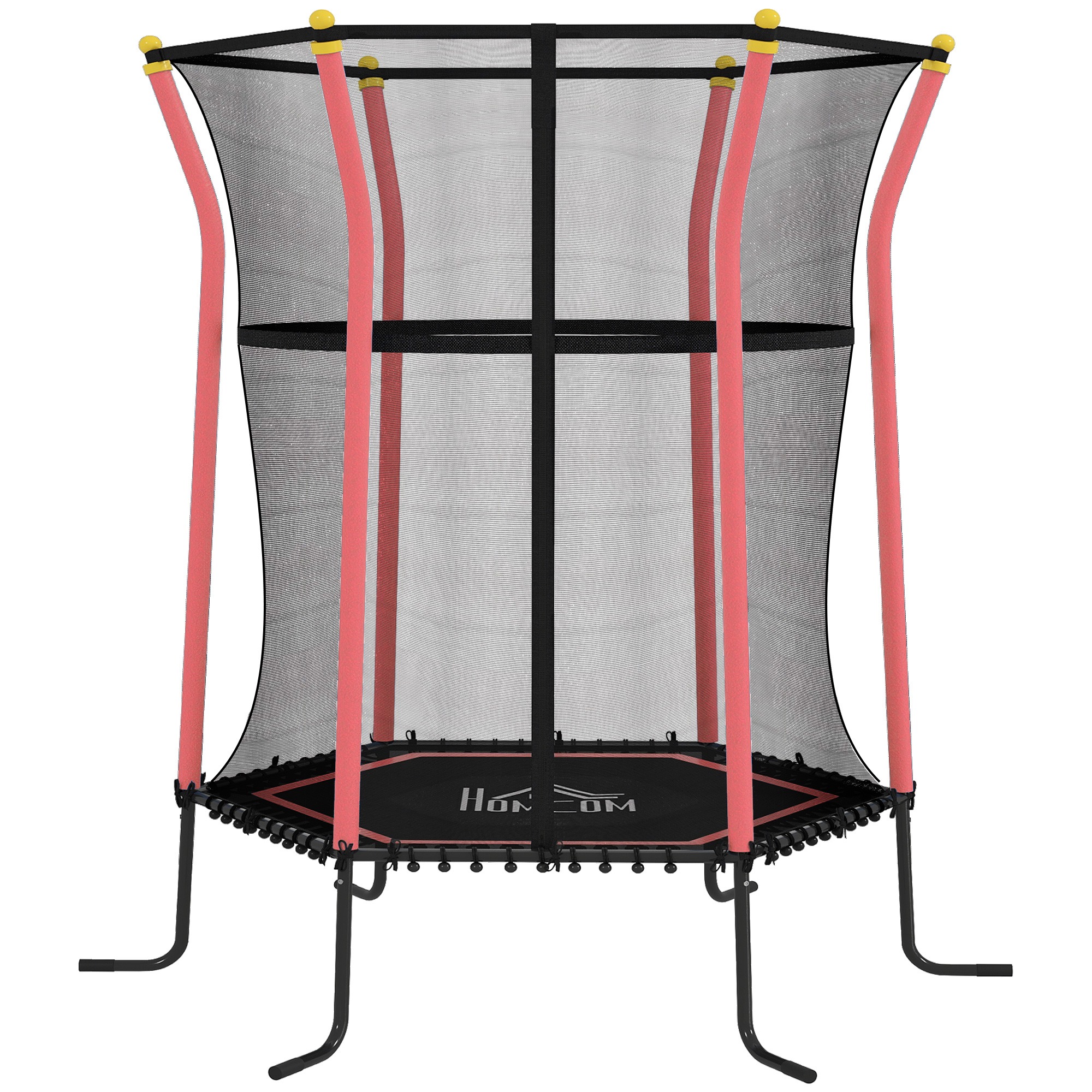 Trampoline - Veiligheidsnet - Gepolsterd - Zwart & Rood