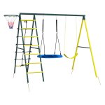 Speeltoestellen - Schommelrek - Basketbalnet - Geel