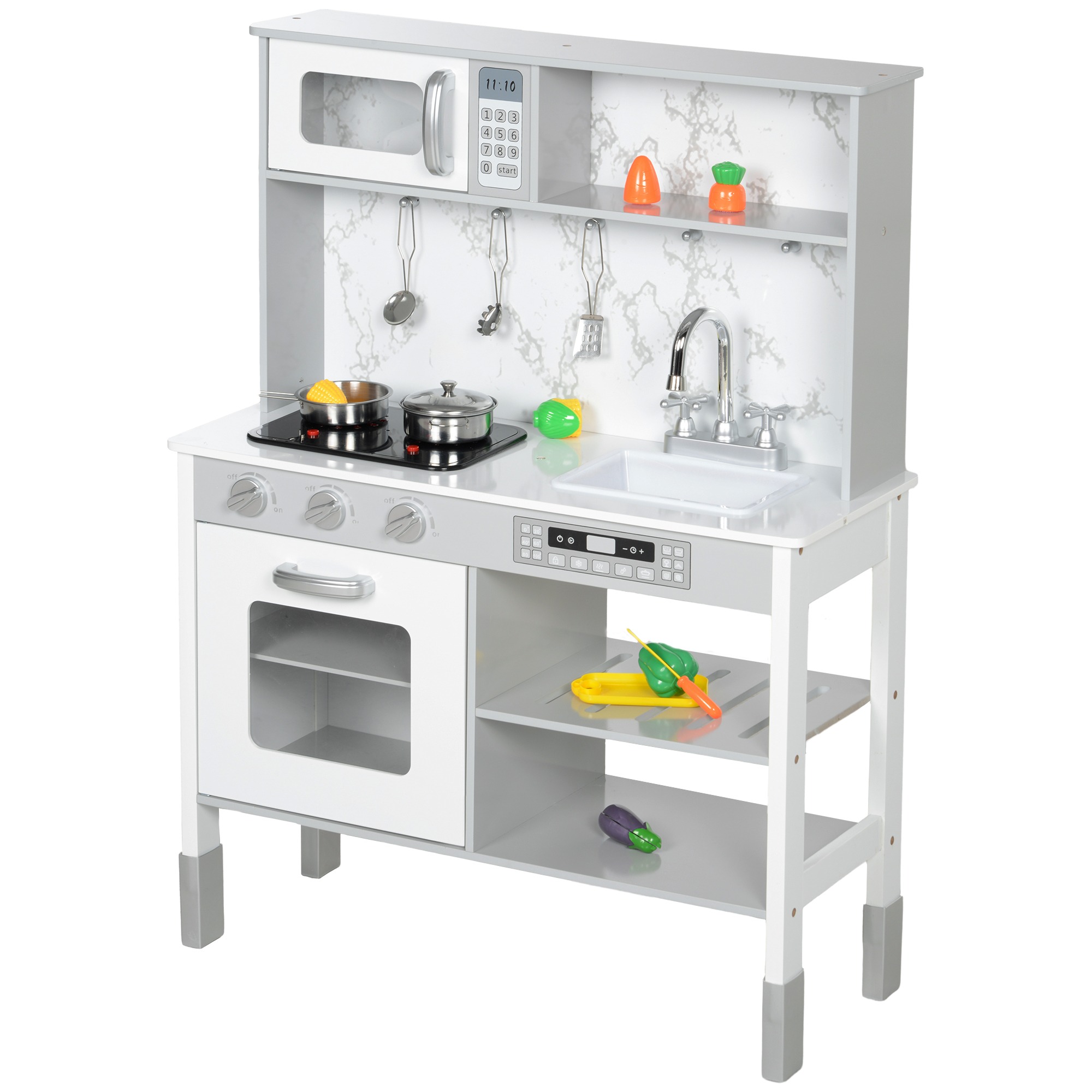 Keukenspeelgoed - Speelkeuken - Magnetron - Kookplaat - Wit