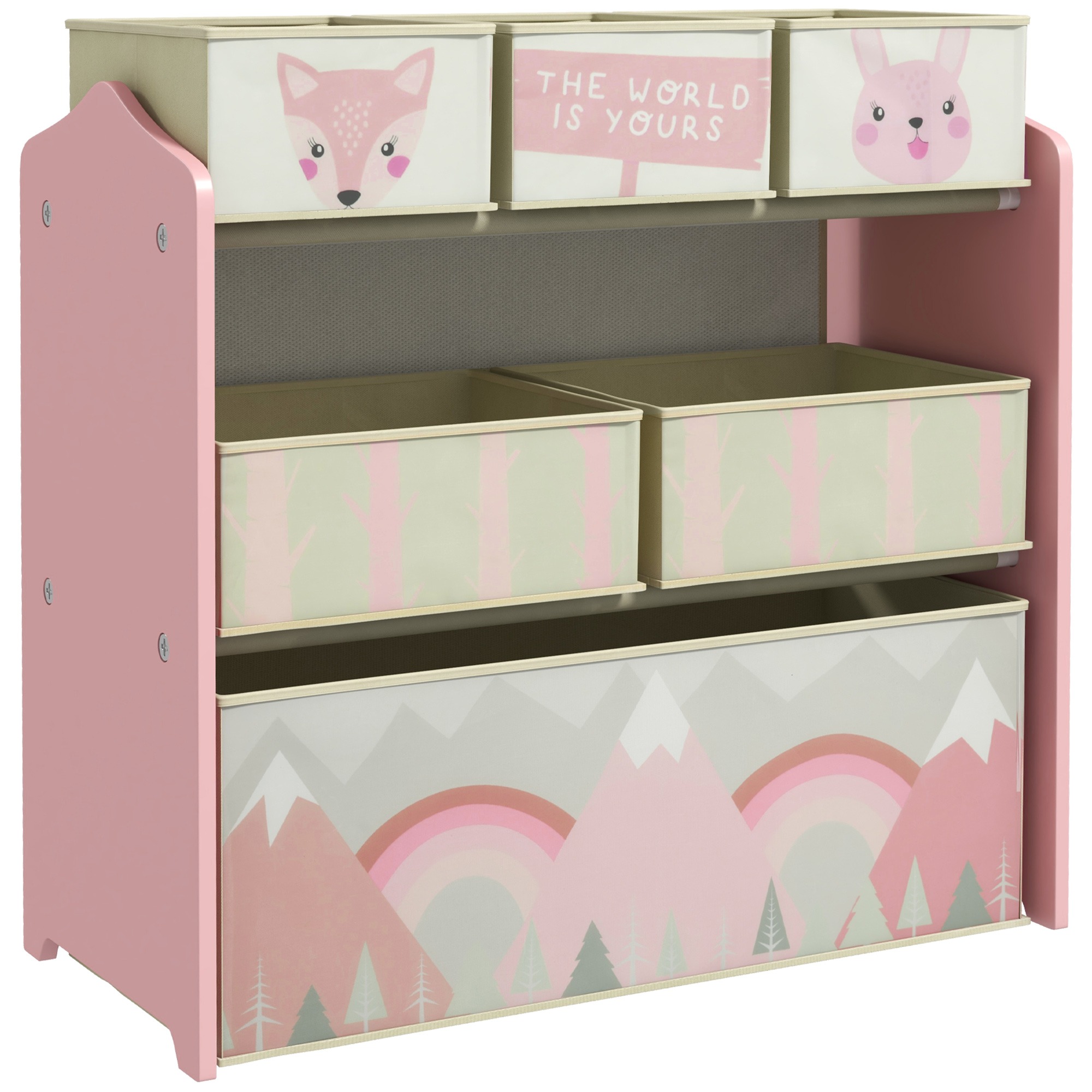 Kinderkast - Opbergkast - Speels design - Roze