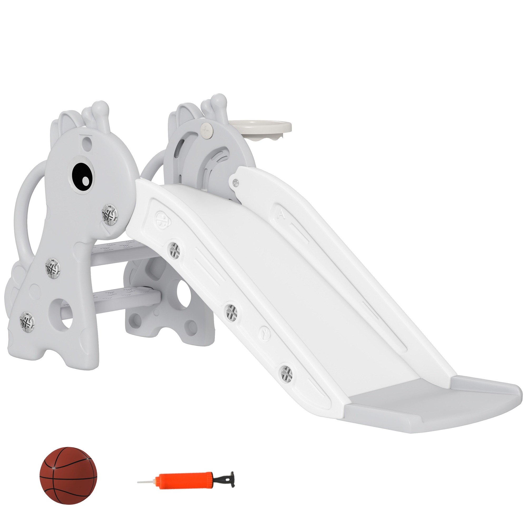 Glijbaan - 3-in-1 - Giraffenvorm - Grijs