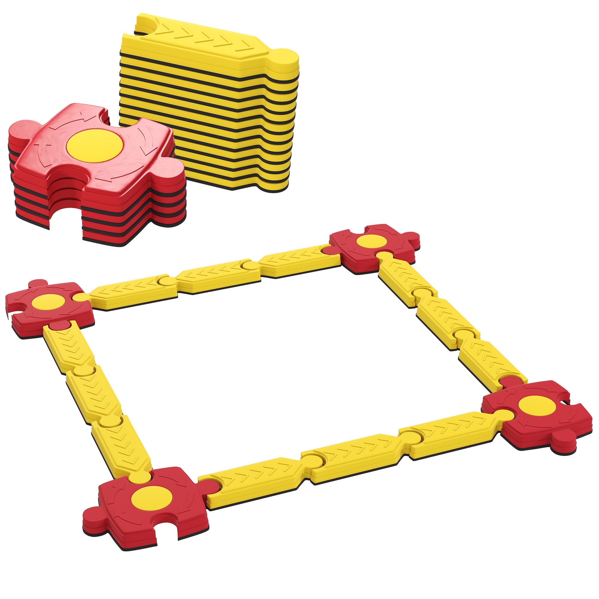 Speelgoed evenwichtsbalk - Zelf vormgevend - Flexibel - Geel/Rood