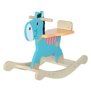 Babyswing - Schommelend Ezel – Handgrepen - Blauwgroen