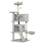 Dierenbenodigdheden - Kattenkrabpaal - Pluche platforms – Hangmat - Grijs