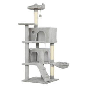 Dierenbenodigdheden - Kattenkrabpaal - Pluche platforms – Hangmat - Grijs