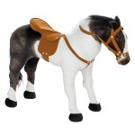 Kinderspeelgoed - Hobbelpaard met geluidseffecten - Zacht en Duurzaam - Bruin/Crèmewit