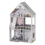 Poppenhuis - Houten - 13 meubels - Roze & Blauw