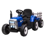 Kinderauto - Elektrisch met trailer - Afstandsbediening, koplampen - Blauw