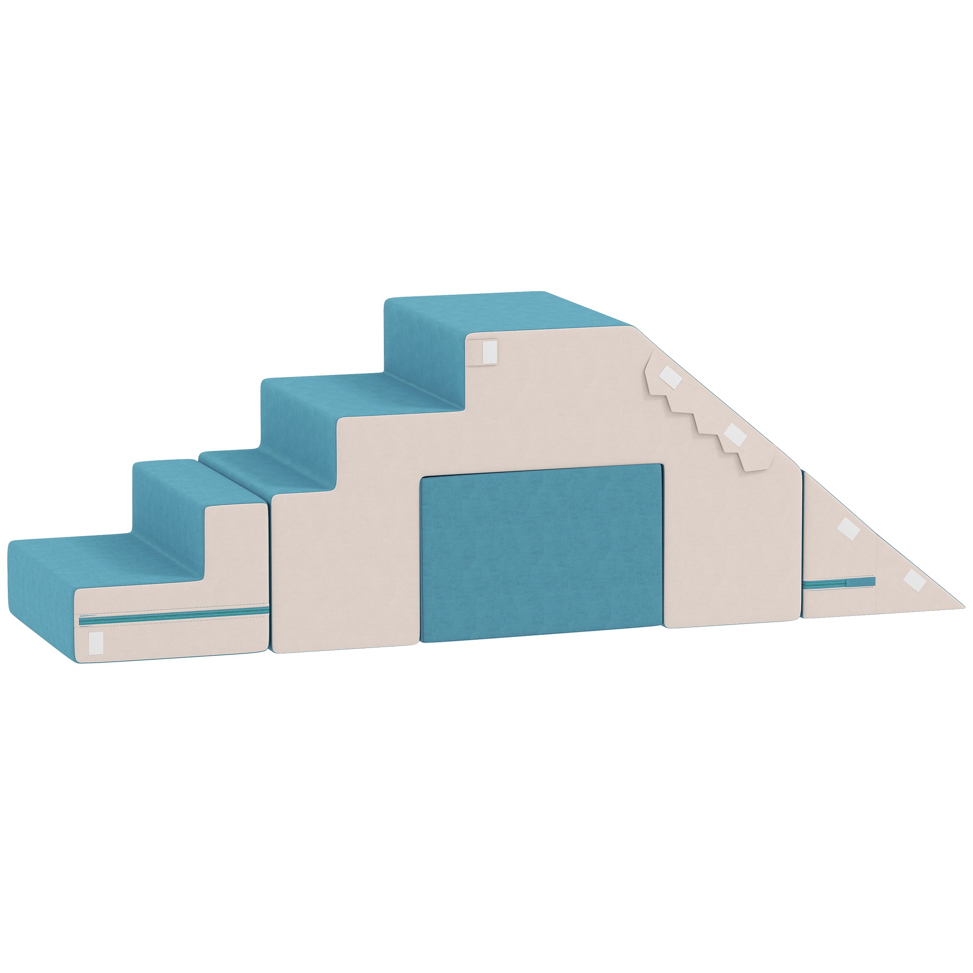 Peuterspeelgoed - Blokkenset - Zacht & Veilig - Beige & Blauw