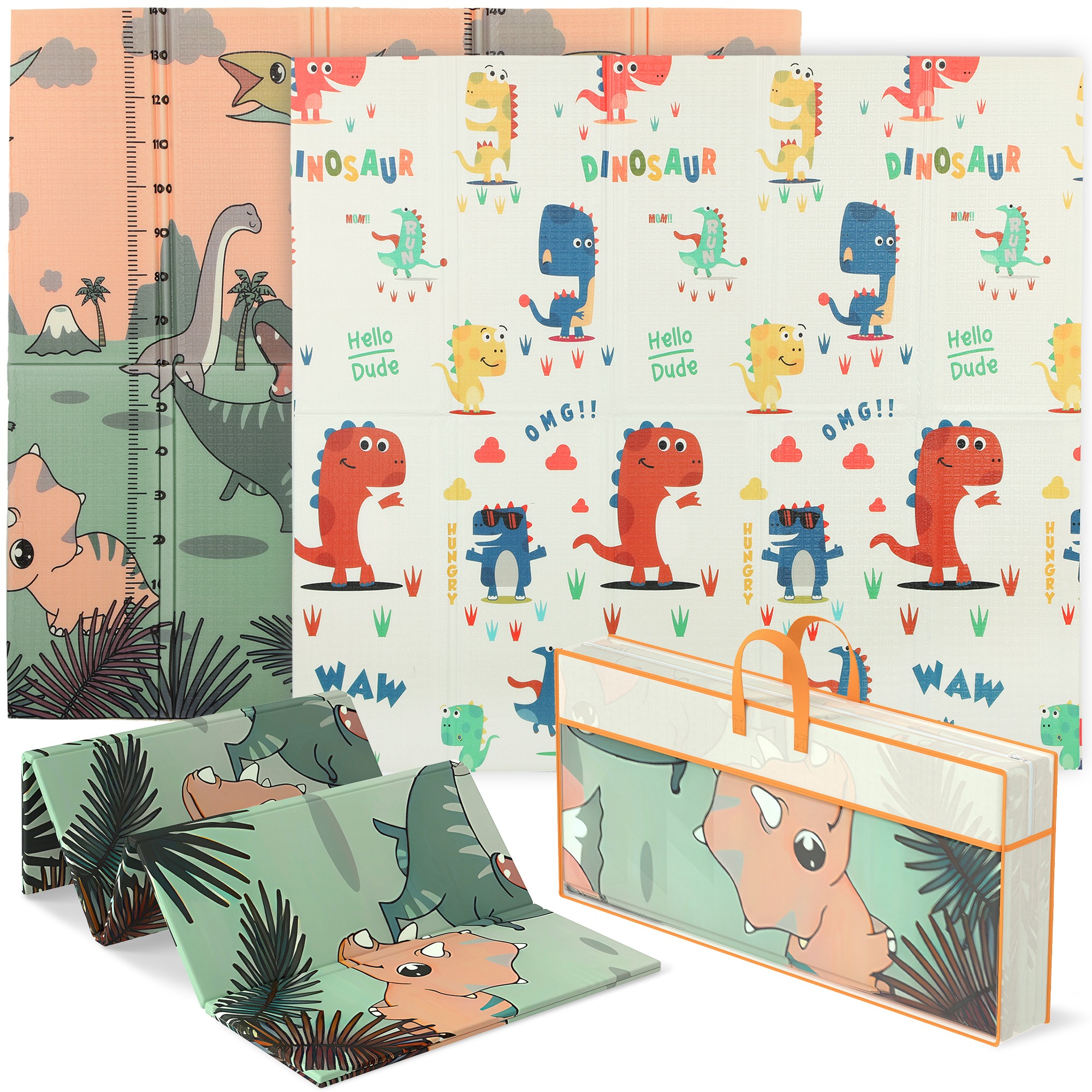 Baby-accessoires - Speelmat - Opvouwbaar - Dubbelzijdig - Meerkleurig