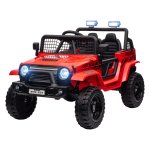 Kinder elelctrische auto met LED-lampen en toeter - rood
