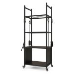 Houtenrek - 4-laags - Met Wielen - Zwart