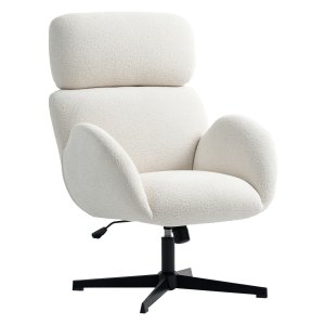 Kantoorstoel - Bureaustoel - Stoffen bekleding - Hoogte verstelbaar - Crèmewit