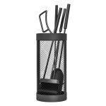 Openhaardset - 5-delig - Vuurvast Metaal - Zwart